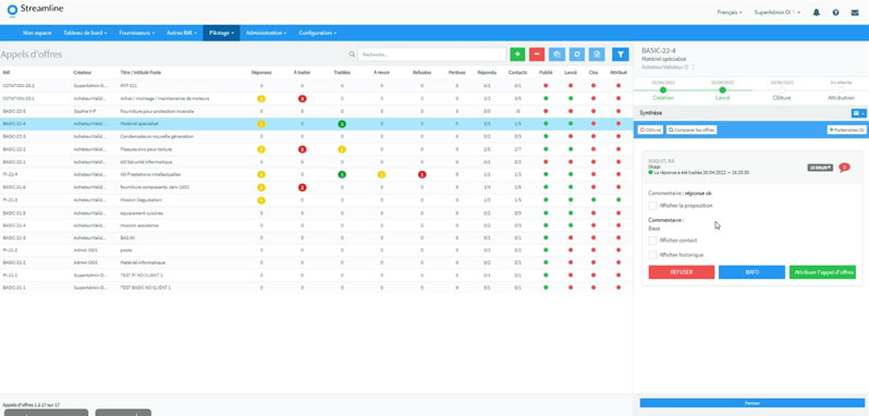 srm gestion des appels d offre
